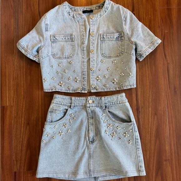 Vici Light Blue Denim Set - Picture 3 of 5